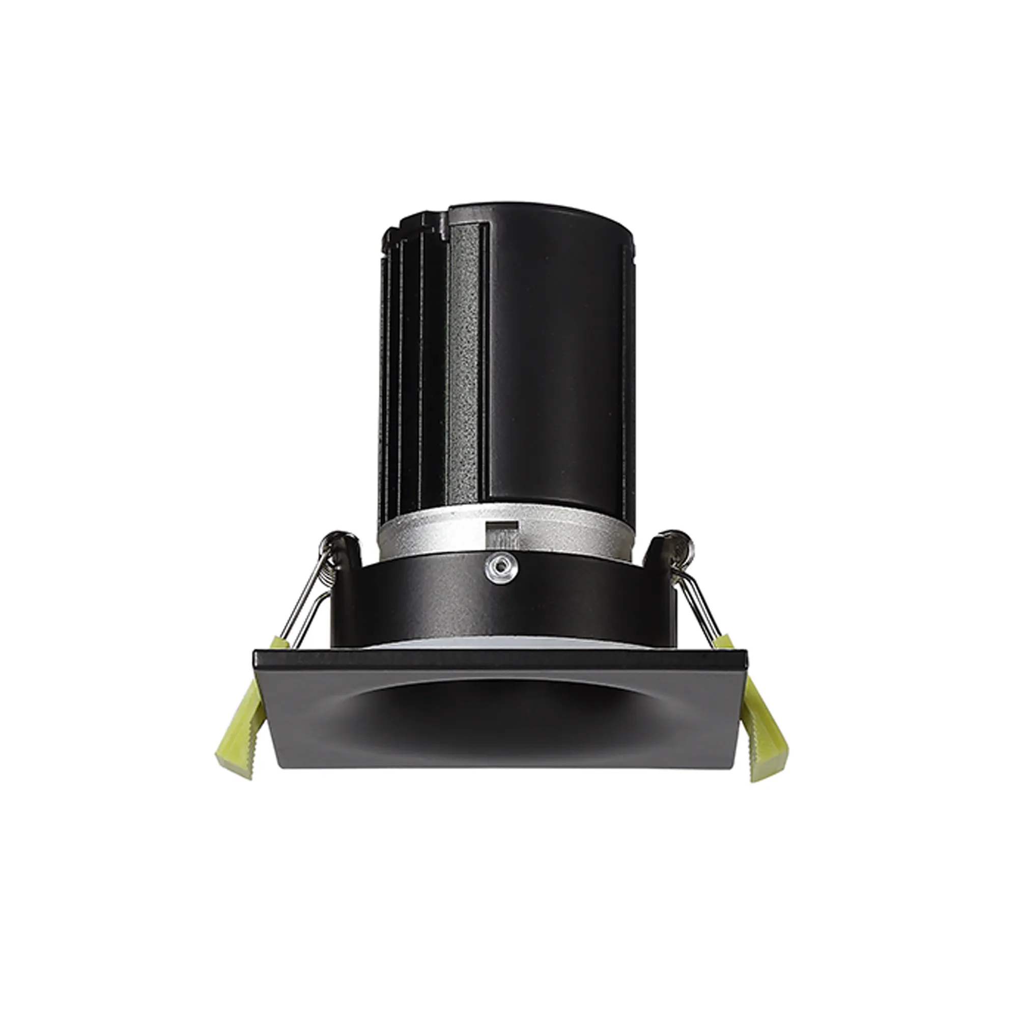 DM202500  Bruve 12 Tridonic powered 12W 3000K 1200lm 36° LED Engine;300mA ; CRI>90 LED Engine Matt Black Fixed Square Recessed Downlight; Inner Glass cover; IP65